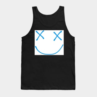 Blue smiley repeat pattern design Tank Top